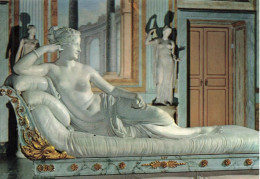 ITALIE - Roma - Galérie Borghese - Salle I - Paoline Borghese - Canova - Statue - Carte Postale Ancienne - Musea