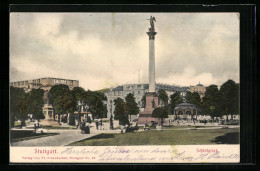 AK Stuttgart, Schlossplatz Mit Denkmälern  - Stuttgart