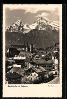AK Berchtesgaden, Ortspartie Mit Kirche Und Watzmann  - Berchtesgaden