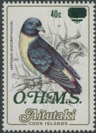 Aitutaki OHMS 1985 SGO24 40c On 36c Wood Swallow MNH - Islas Cook