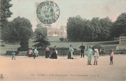 75 Paris Parc Montsouris Vue D' Ensemble CPA Carte Couleur , Cachet 1905 - Parken, Tuinen