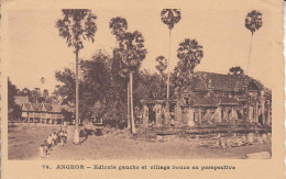 ANGKOR - Edicule Gauche Et Village Bonze En Perspective Paulussen N° 79 CAMBODGE Indochine Cambodia - Cambodge