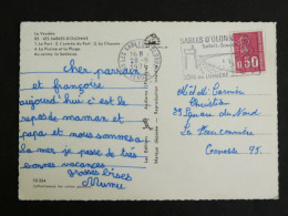 LES SABLES D'OLONNE - VENDEE - FLAMME SUR MARIANNE BEQUET - MULTIVUES COIFFE PORT PISCINE LA CHAUME - Mechanical Postmarks (Advertisement)