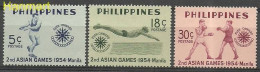 Philippines 1954 Mi 581-583 MNH  (ZS8 PLP581-583) - Natation