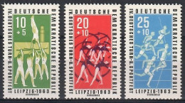 Germany, Democratic Republic (DDR) 1963 Mi 963-965 MNH  (ZE5 DDR963-965) - Gymnastics