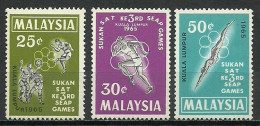 Malaysia 1965 Mi 27-29 MNH  (ZS8 MLY27-29) - Zwemmen