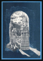 CPSM/CPM 10.5x15 Illustrateur Y. MOURE "Le Porche"   Femme Et Jeunes Filles   Noire Et Bleue - Autres & Non Classés