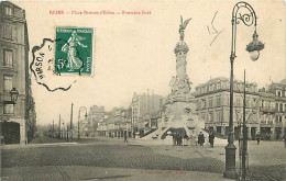 51 - Reims - Place Drouet-d'Erlon - Fontaine Subé - Animée - Oblitération Ronde De 1908 - CPA - Voir Scans Recto-Verso - Reims