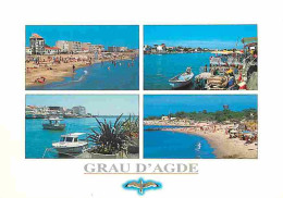 34 - Le Grau D'Agde - Multivues - Bateaux - Scènes De Plage - CPM - Voir Scans Recto-Verso - Agde