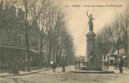 58 - Cosne Cours Sur Loire - Boulevard Et Statue De La République - Correspondance - CPA - Voir Scans Recto-Verso - Cosne Cours Sur Loire