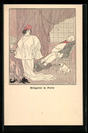 Künstler-AK Kriegsrat In Paris, Dicke Marianne Und Premierminister  - Guerre 1914-18