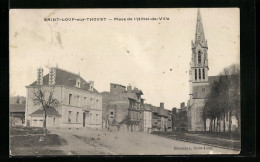 CPA Saint-Loup-sur-Thouet, Place De L`Hôtel-de-Ville  - Other & Unclassified