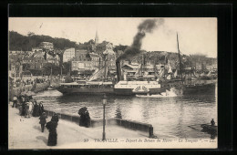 CPA Trouville, Départ Du Bateau Du Havre La Touqes  - Trouville