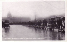75 - PARIS  -  Inondation 1910 - Esplanade Des Invalides - La Crecida Del Sena De 1910