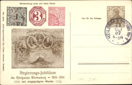 Entier Postal CPA Regierungs-Jubiläum Des Königreichs Württemberg 1906 - Autres & Non Classés