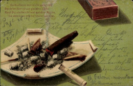 CPA Aschenbecher, Zigarren, An Asche Es Mir Nicht Gebricht - Autres & Non Classés