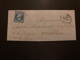 LETTRE (PLI) TP EMPIRE 20c ND OBL. PC 2462 + 27 MARS 62 PLOERMEL (54) - 1849-1876: Classic Period