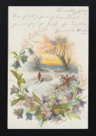 Ranken Glockenblumen Schäfer Schnee Herde Winter, Düsseldorf /Ruhrort 17.10.1900 - Halt Gegen Das Licht/Durchscheink.