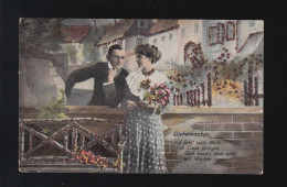 Pärchen An Mauer In Der Stadt, Liebeszauber Ich Fühl Mein Herz, Hamm 24.7.1927 - Tegenlichtkaarten, Hold To Light
