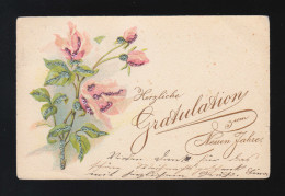Herzliche Gratulation Zum Neuen Jahre Rosen,  Frankfurt/Lausanne 30.12.1900 - Hold To Light