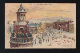 Herzlichen Glückwunsch Zum Neuen Jahre Hamburg Turmbläser, Hamburg 2.1.1899 - Hold To Light