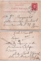 Belgique - Entier Postal - Brief Van Coursselles 1882 - Brief Van Paris Etranger - Andere & Zonder Classificatie