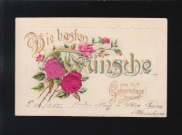 Die Besten Wünsche, Rosa Rosen Zweige, Zum Geburtstag!  Schönfeld 21.03.1905 - Andere & Zonder Classificatie