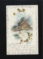 Hütte Im Schnee Mit Herbstlichen Ranken, Düsseldorf / Ruhrort 25.+26.10.1900 - Tegenlichtkaarten, Hold To Light