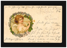 Ostern Fröhliche Engel Trompete Veilchen Kranz Homburg /Altenbeken 23.+26.3.1902 - Sonstige & Ohne Zuordnung