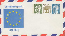 PU 60 25 Jahre Europarat 1949-1974, GANZSACHE Ungebraucht ** - Privé Briefomslagen - Ongebruikt