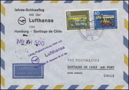 Jahres-Schlussflug LUFTHANSA Hamburg-Santiago De Chile, MiF SSt Hamburg 29.12.65 - First Flight Covers