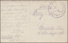 Feldpost B.S. Pferdedepot Nr. 74, Geschrieben 18.7.1916, AK Mädchen Auf Blumen - Bezetting 1914-18