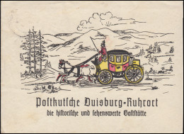 Schmuck-Brief Postkutsche Duisburg-Ruhrort Historische & Sehenswerte Gaststätte - Diligenze