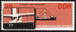 2713 Hochseeschiffe 25 Pf Mit PLF: Fleck Am Vorderem Mast, Feld 24 ** - Variétés Et Curiosités