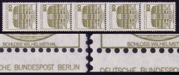 674A BuS 80 Pf - Verzähnung Rahmen, 5er-Str., Rücks. Zähl-Nr. + Breiter AZ, ** - Rolstempels