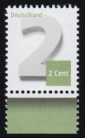 3042 Ergänzungsmarke 2 Cent, Nassklebend Aus 10er-Bogen, ** - Unused Stamps