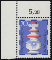 745 Wohlfahrt Schachfiguren 70+35 Pf König ** Ecke O.l. - Unused Stamps
