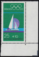 720 Olympische Sommerspiele 25+10 Pf Segeln ** Ecke U.r. - Unused Stamps