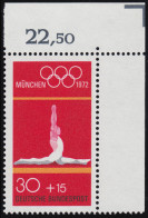 721 Olympische Sommerspiele 30+15 Pf Bodenturnen ** Ecke O.r. - Unused Stamps