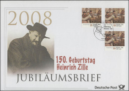 2640 Grafiker Und Maler Heinrich Zille 2008 - Jubiläumsbrief - Otros & Sin Clasificación