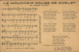 Chanson CPA Le Mouchoir Rouge De Cholet, Théodore Botrel - Vestuarios