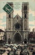CPA Chalon Sur Saône Saône Et Loire, Kirche St. Vincent, Markt - Autres & Non Classés