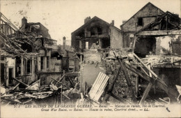 CPA Reims Marne, Rue De Courtrai, Kriegszerstörungen, 1. Weltkrieg - Autres & Non Classés