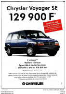 Feuillet Chrysler Voyager SE & Liste Des Concessionnaire Chrysler -Jeep - Pubblicitari