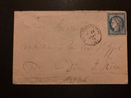 LETTRE TP CERES 25c OBL. GC 2281 + 19 MARS 75 MAURS DU CANTAL (14) - 1849-1876: Klassik