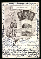 AK Nürnberg, Kaiser-Manöver 1897, Porträts Von Ranghohen Soldaten, Ortsansichten  - Nürnberg