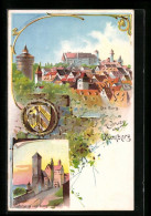 Lithographie Nürnberg, Ortsansicht Mit Burg  - Nuernberg