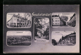 AK Neudietendorf, Brüderhaus, Kirchenstrasse, Bahnhof  - Autres & Non Classés