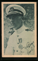 AK Porträt Kapitän Romer Nach Seiner Expedition über Den Atlantischen Ozean, Atlantiküberquerung 1928  - Publicité
