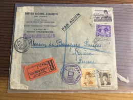 Ägypten R- Zensur Flugpost Brief In Die Schweiz 1945 - Brieven En Documenten